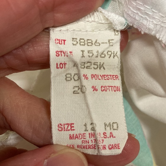 Vintage 80’s tropical side stripe overalls 12m - Picture 8 of 9